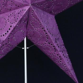 Preview: Twister Batik Lila  - Faltbarer Leuchtstern, Weihnachtsstern aus Papier mit 5 Zacken, 60 cm